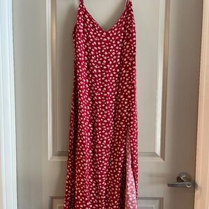 Reformation Red Floral Midi Dress